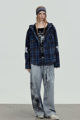 Graphic Tie Wide Sweatpants - Gray