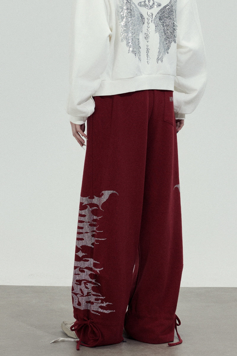Inferno Script Wide-Leg Sweatpants