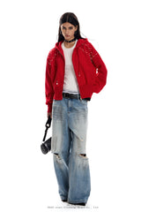 City Riot Stud Hoodie - Red