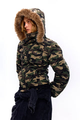 Urban Hunt Camouflage Fur Collar Jacket