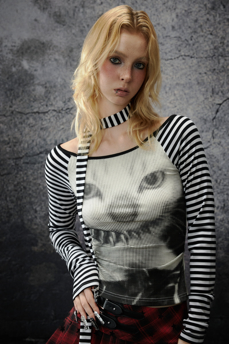 Striped Cat Vision Long Sleeve Top