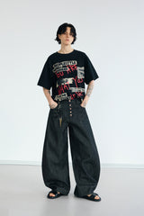 Shadow Curve Wide-Leg Jeans