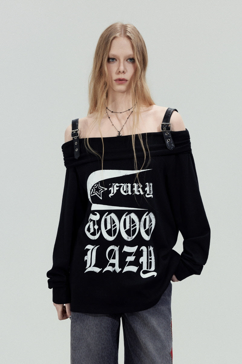 Rebel Strap Off-Shoulder Top