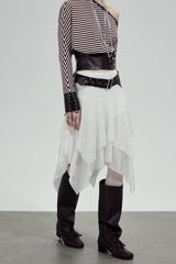 Irregular Mesh Layered Skirt