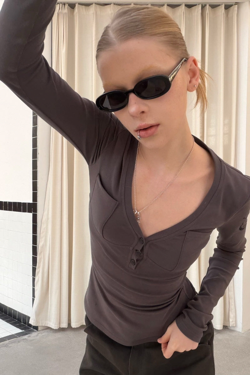 Silent Mark V Long Sleeve Top - Gray