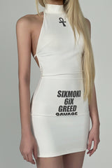 White Muse Halterneck Bodycon Mini