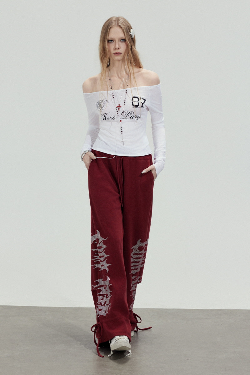 Inferno Script Wide-Leg Sweatpants