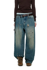 Rivet Fade Straight Denim Pants