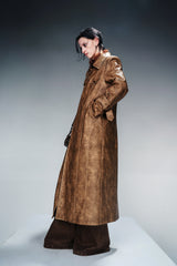 Vintage Padded Leather Trench Coat