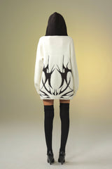 Shadow Contrast Hooded Sweater