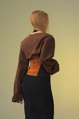 Strapped Edge Corduroy Bolero