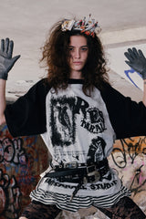 Ragged Noise Contrast Graffiti Tee