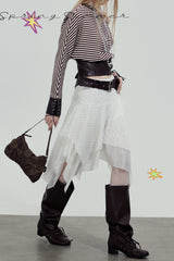 Irregular Mesh Layered Skirt