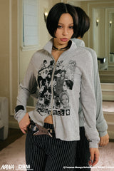 NANA Graphic Zip-Up Cardigan