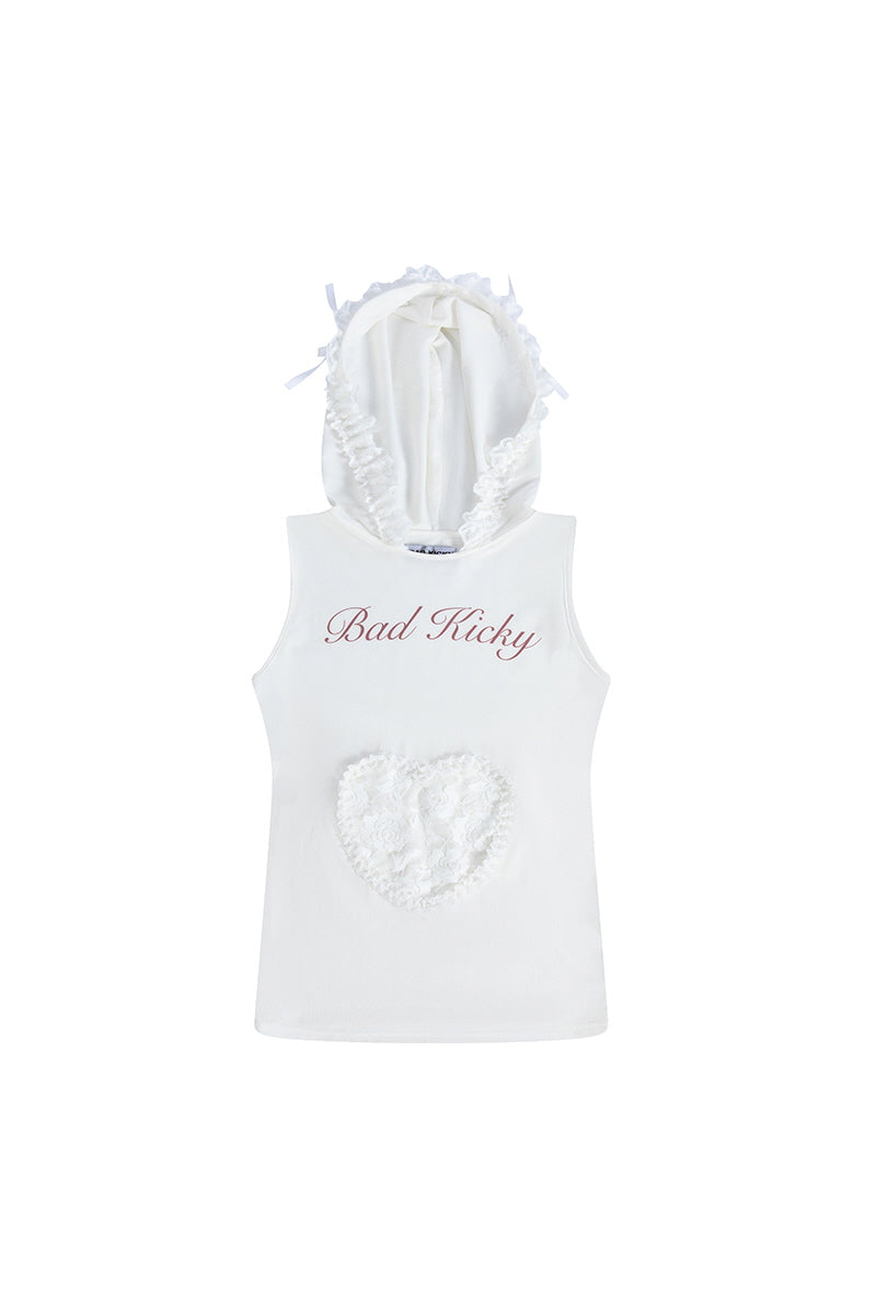 Laced Trouble Hooded Heart Top
