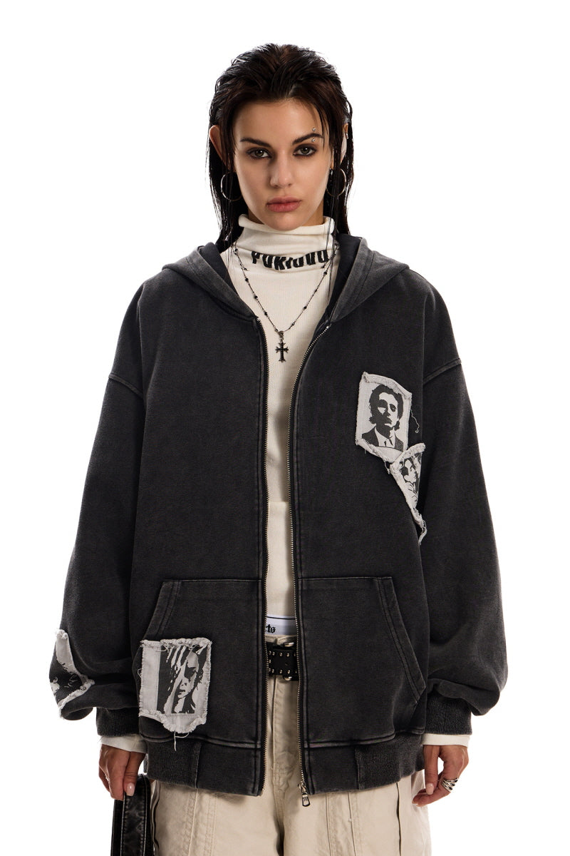 Echo Face Zip Hoodie