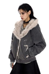 Shadowline Faux Fur Asym Hooded Jacket