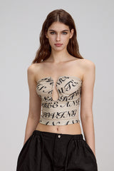 Cut-Out Monogram Bandeau Top