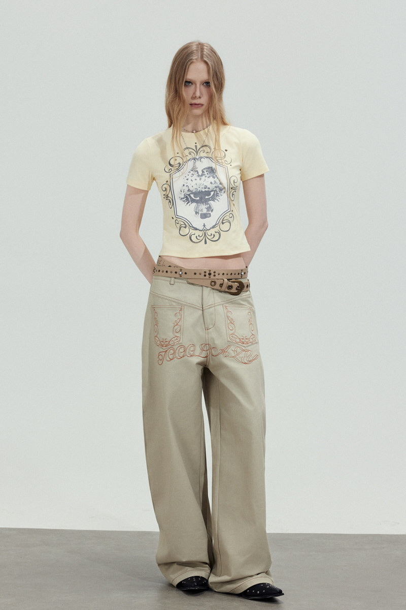 Vintage Frame Graphic Cropped T-Shirt