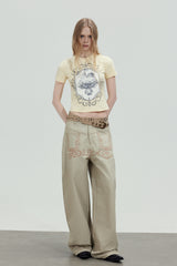 Vintage Frame Graphic Cropped T-Shirt