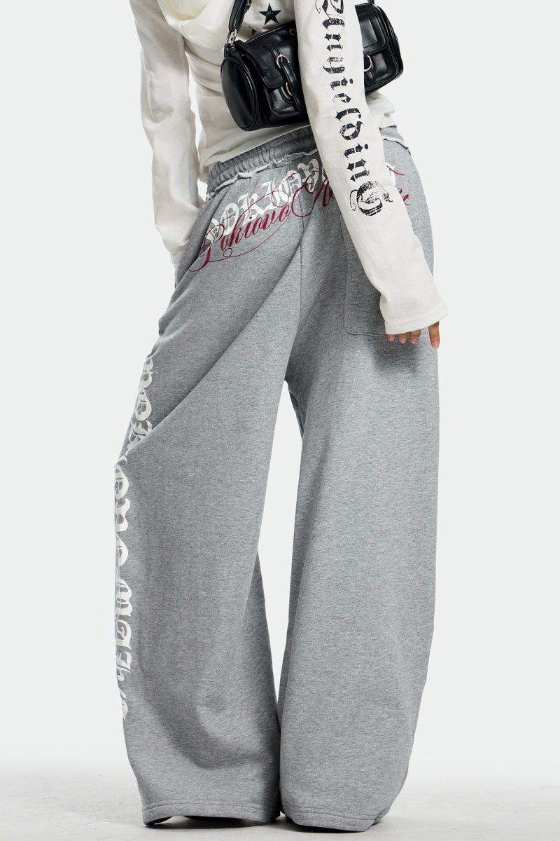 Midnight Script Wide-Leg Sweatpants