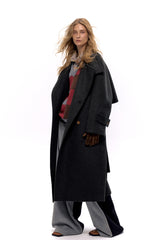 Structured Elegance Wool Maxi Coat