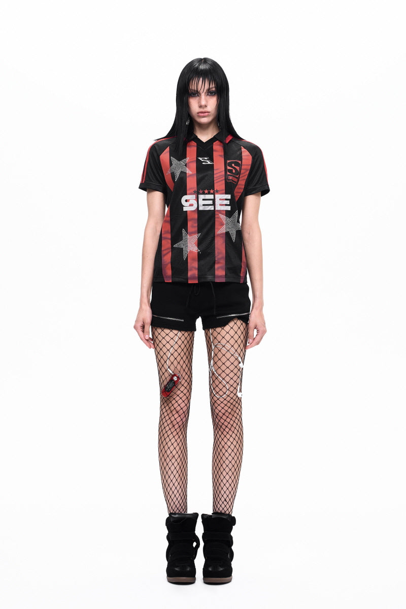 Rhinestone Star Striker Jersey Top