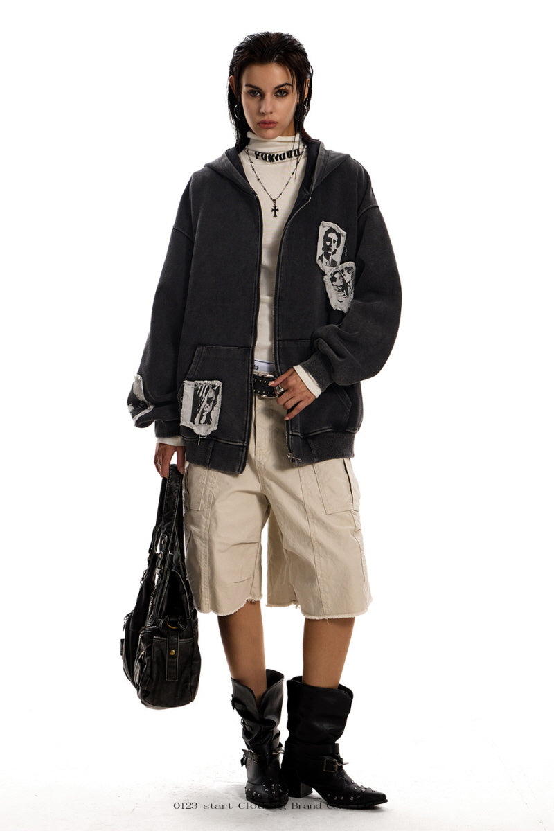 Echo Face Zip Hoodie