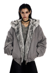 Frostbound Suede Fur Hooded Jacket