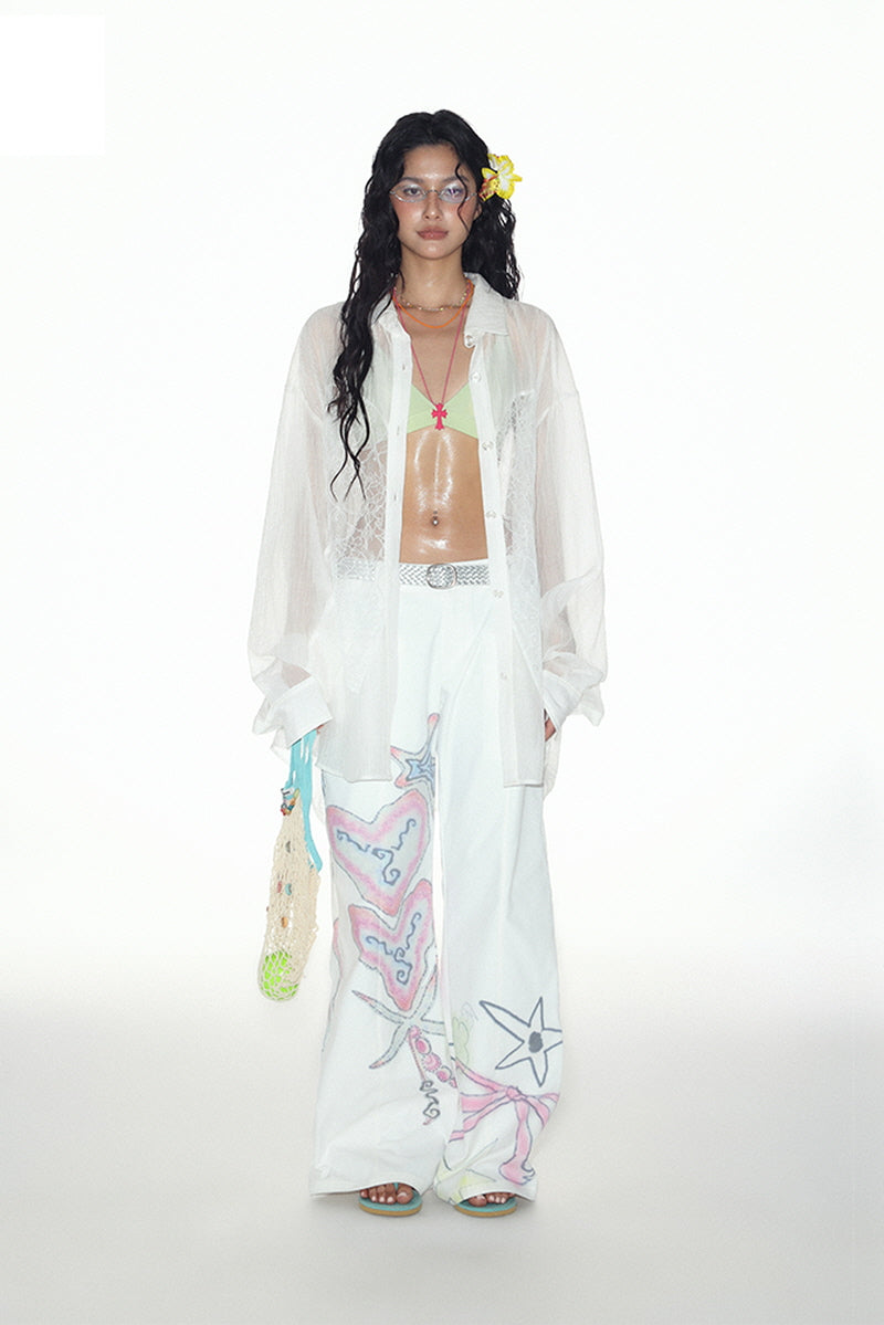 Breezy Veil Oversized Sheer Shirt