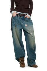 Rivet Fade Straight Denim Pants