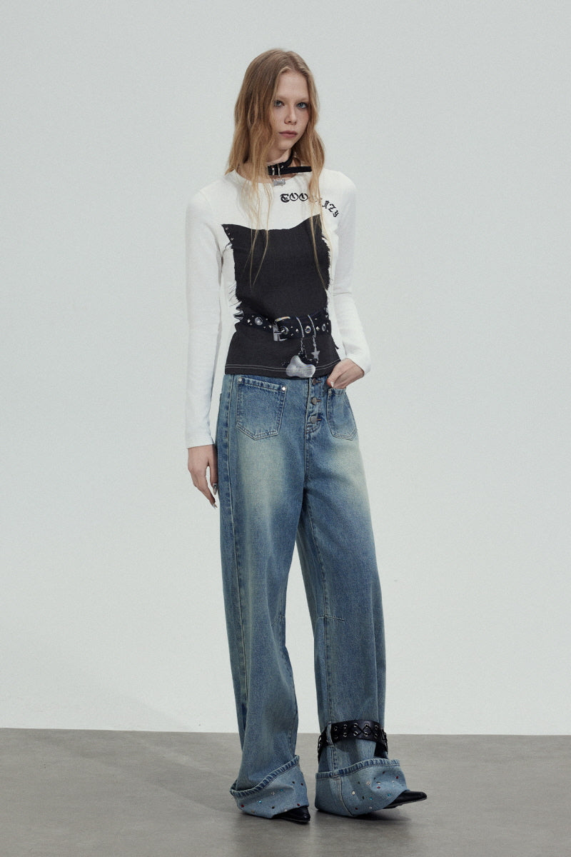 Rebel Belt Graphic Long Sleeve Top