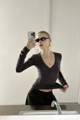 Silent Mark V Long Sleeve Top - Gray