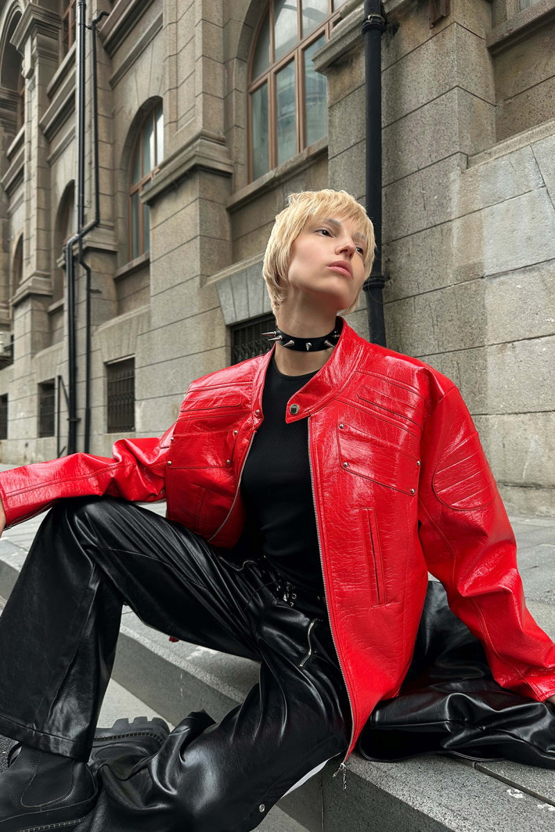 Crimson Frame Leather Jacket