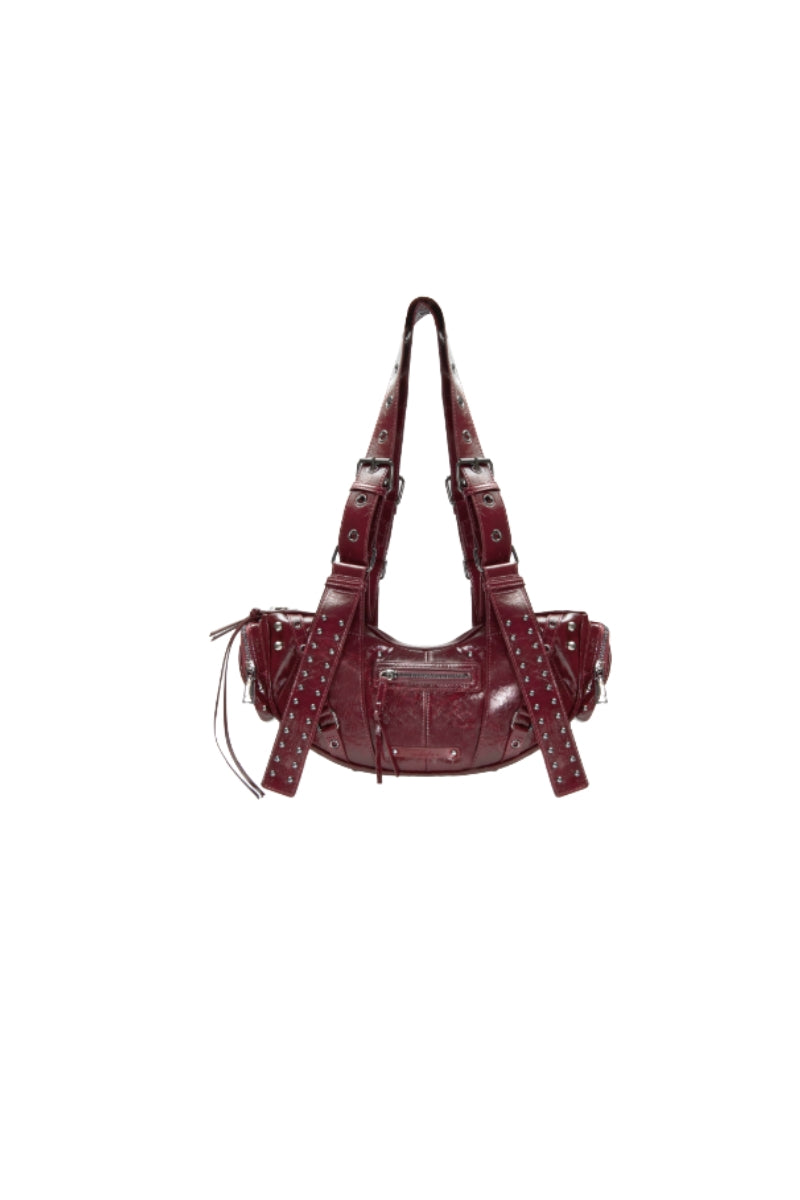 Crimson Riot Studded Biker Bag