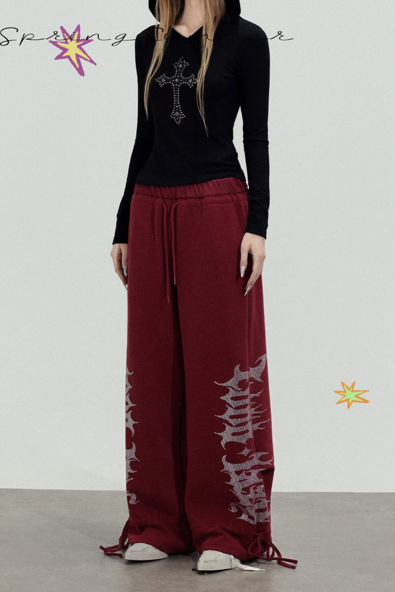 Inferno Script Wide-Leg Sweatpants