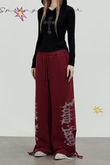 Inferno Script Wide-Leg Sweatpants