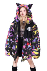 Neon Phantom Furry Cat-Ear Jacket