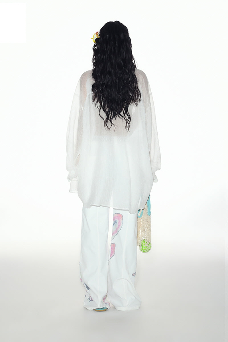 Breezy Veil Oversized Sheer Shirt
