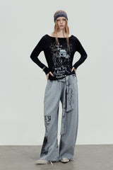 Angel Graphic Off-Shoulder Top