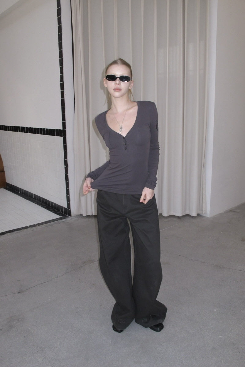 Silent Mark V Long Sleeve Top - Gray