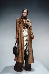 Vintage Padded Leather Trench Coat