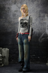 Dreamline One-Shoulder Graphic Top