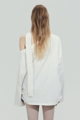 Midnight Rider Scarf Top - White