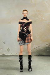 Crimson Slash One-Shoulder Top