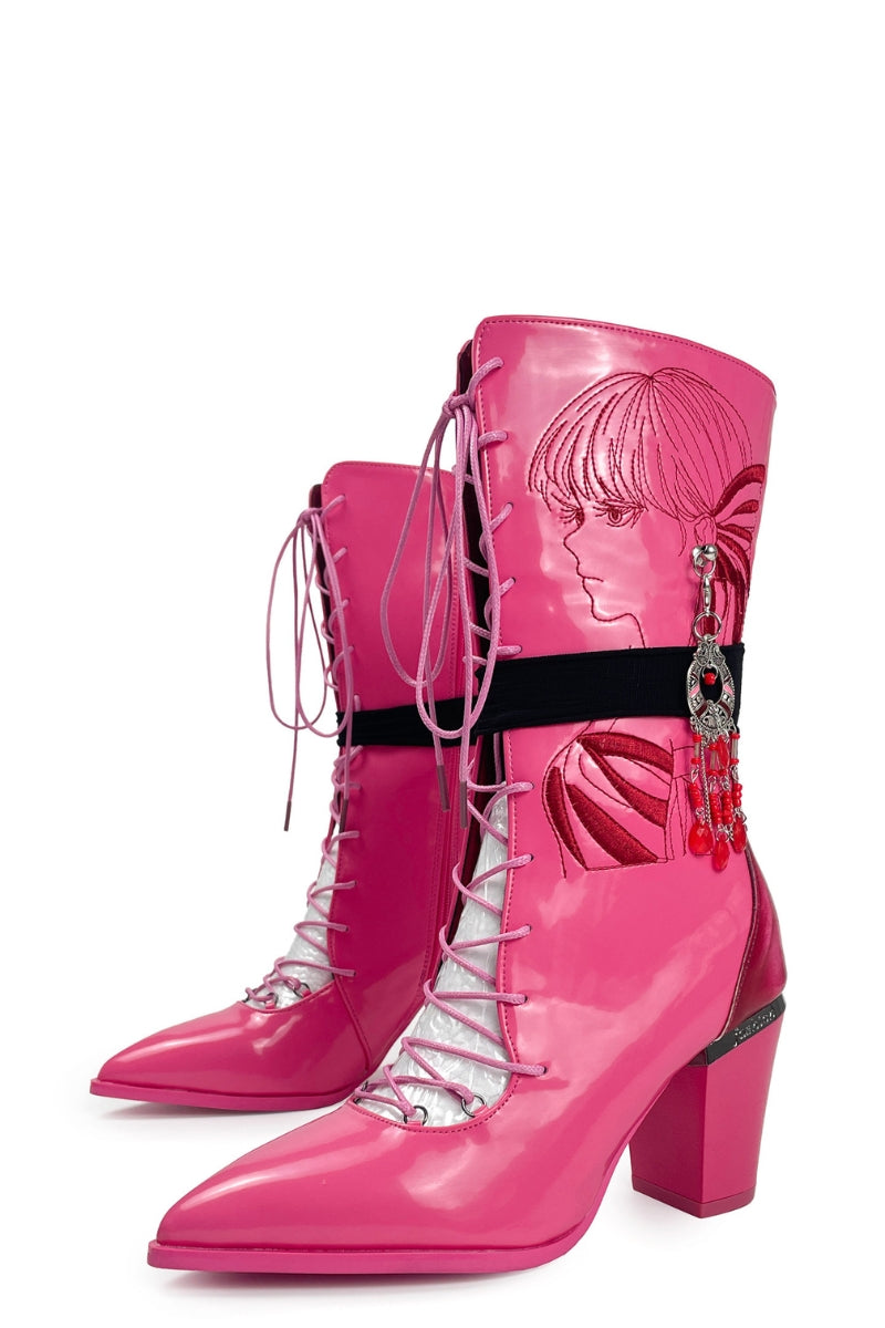 Pink Venom Lace-Up Boots