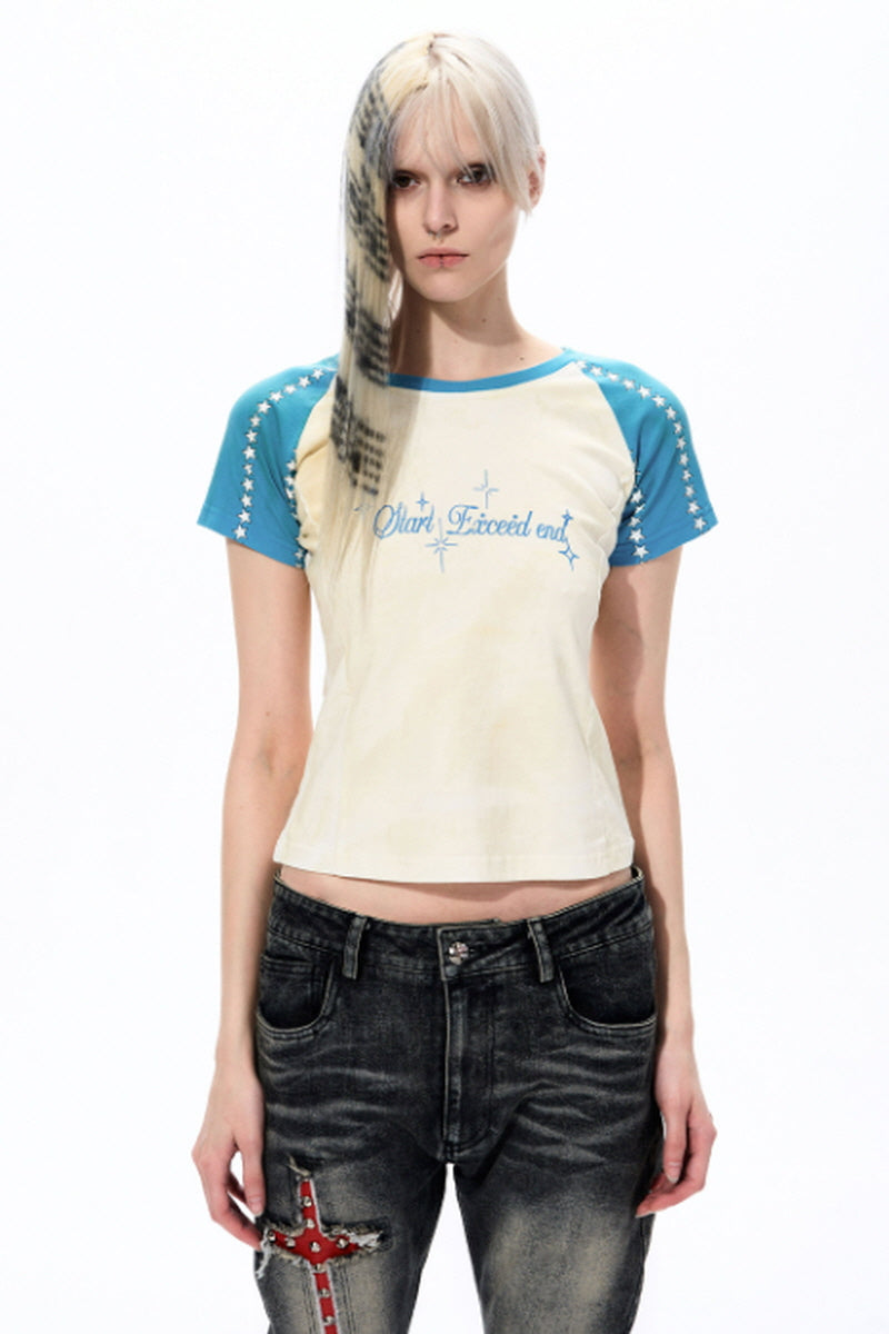 Skyline Star Raglan Baby Tee