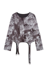 Urban Mirage Graphic Strap Long Sleeve Top