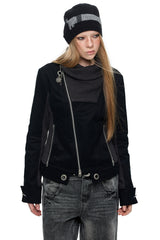 Shadow Fold Asymmetric Knit Jacket