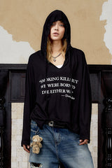 Loose Fit Graphic Hooded T-Shirt